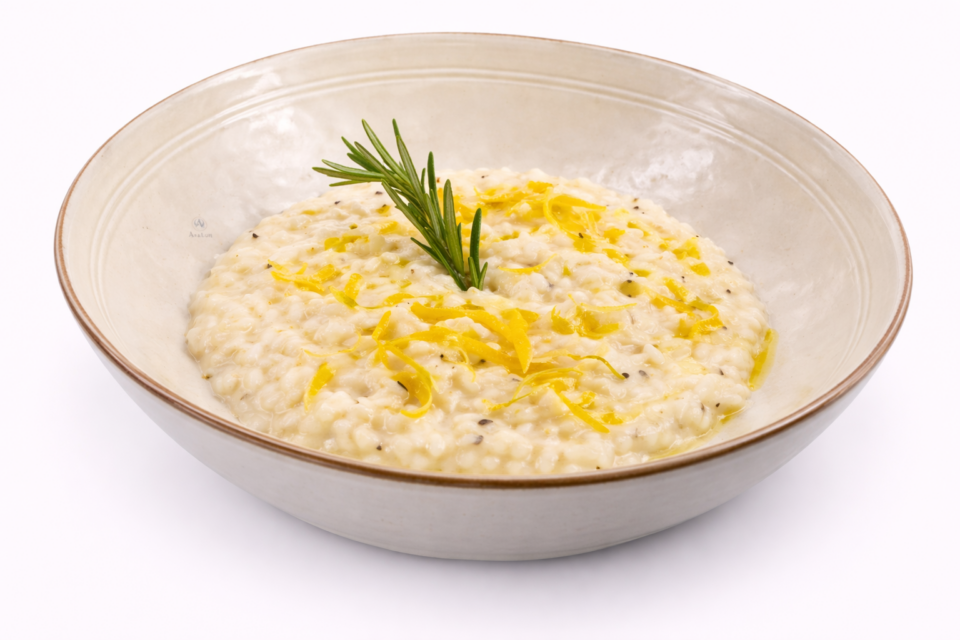 Risotto mantecato al limone e rosmarino