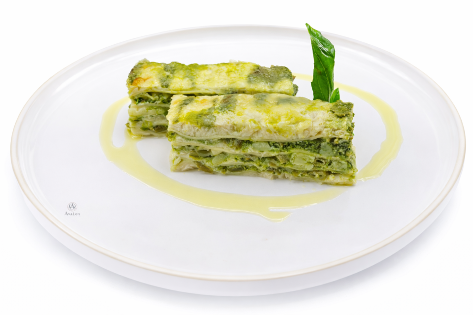 Lasagnette con patate e fagiolini al pesto di basilico