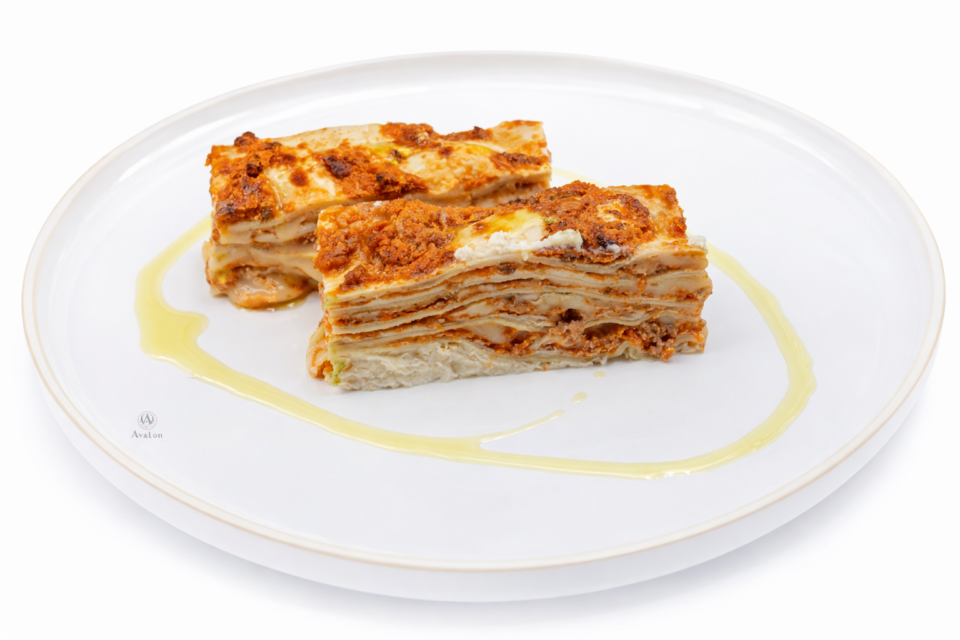 Lasagne alla bolognese e mozzarella filante
