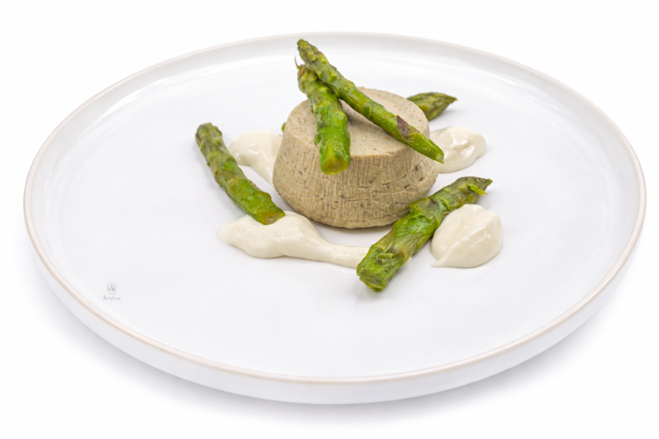 Budino di asparagi  con crema di grana padano ( da aprile fino a fine maggio )